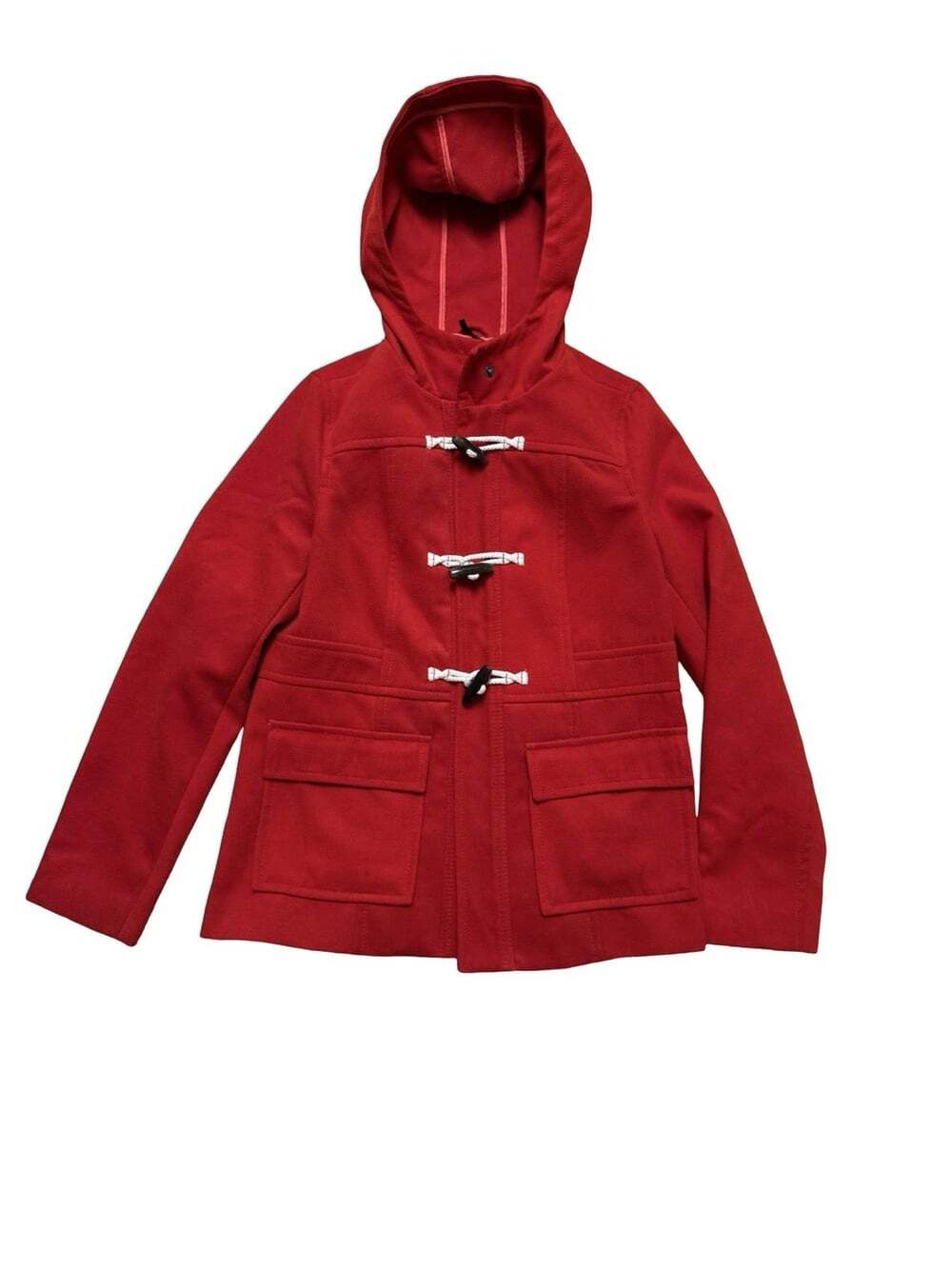 Old Navy Women’s Medium Red Hooded Toggle Coat Jacket Fall Winter